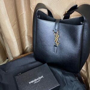 Black Leather Bag with Gold Accents price for each size included on photos